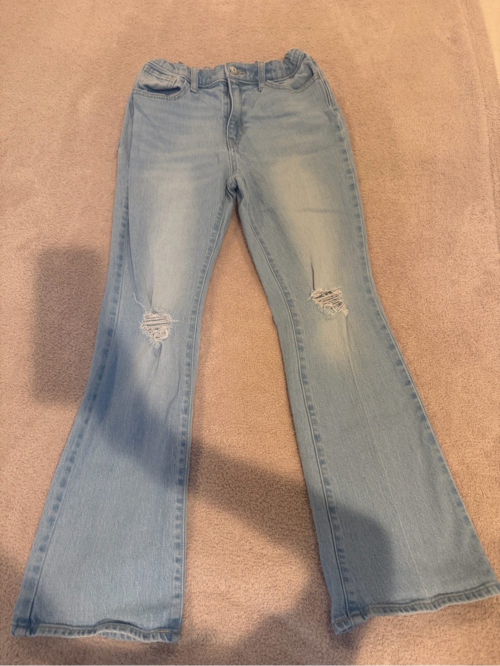 Old Navy Light Blue Distressed Flare Jeans